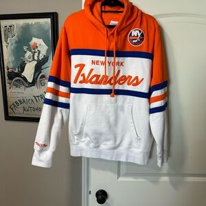 Mitchell & Ness New York Islanders Orange and White Hoodie